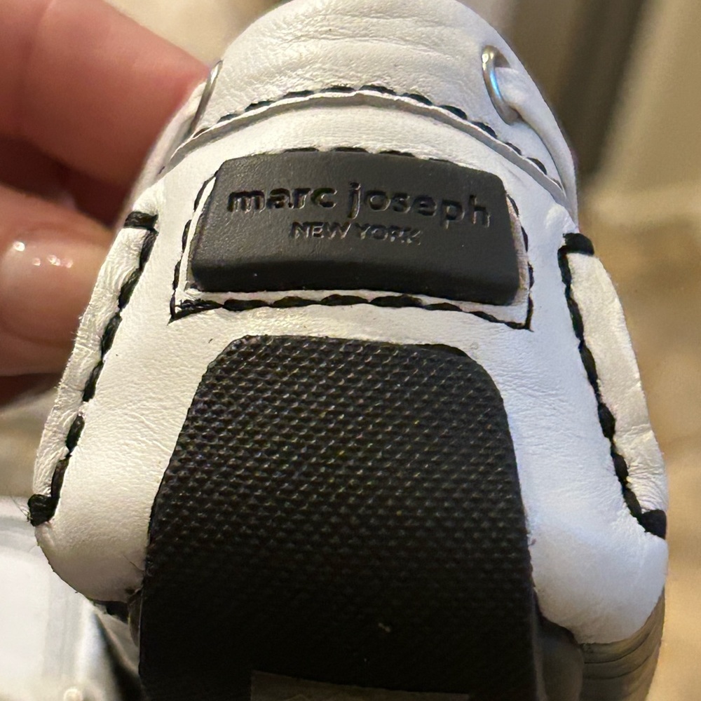 Marc Joseph Black and White Leather Loafers - Picture 8 of 16